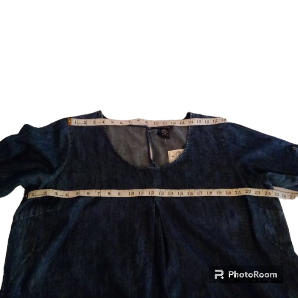 Ashley Stewart chambray/camo dress sz 16 NEW, 1st photo is back side NEW - Picture 12 of 14